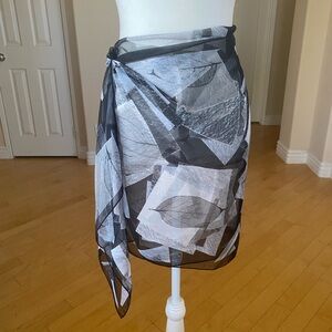 Chic Black, White and Gray Sheer Scarf Wrap Sarong